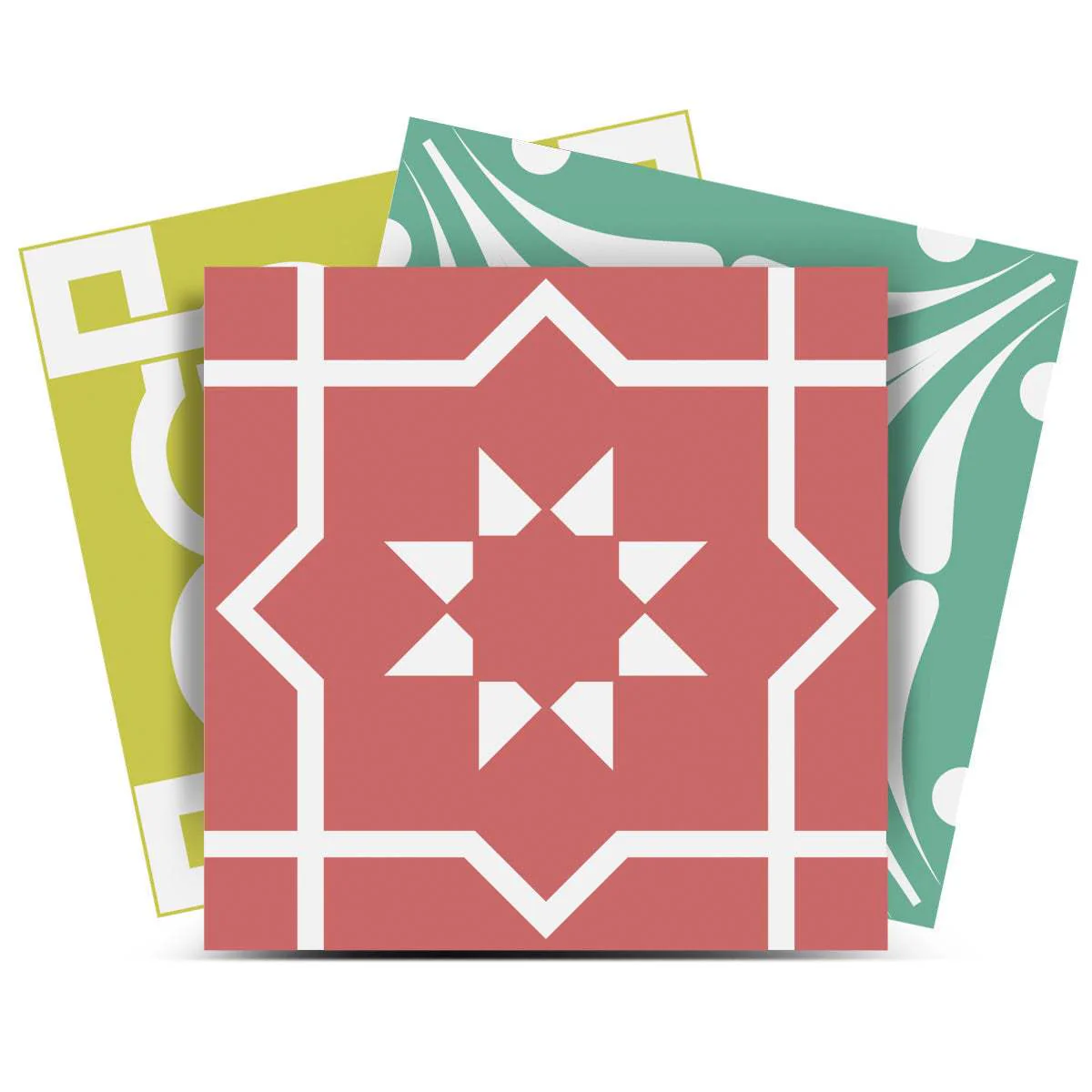 7" X 7" Muted Brights Mosaic Peel and Stick Removable Tiles - Image 3