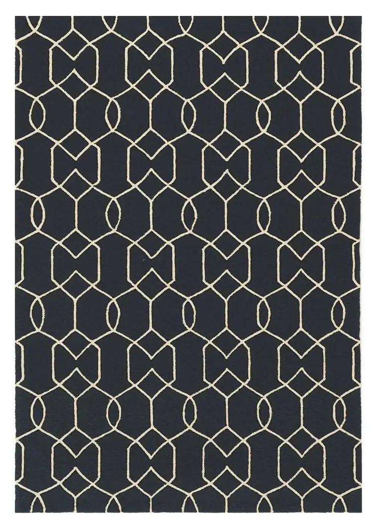 7' X 7' Navy Blue Hand Hooked Area Rug - Image 2