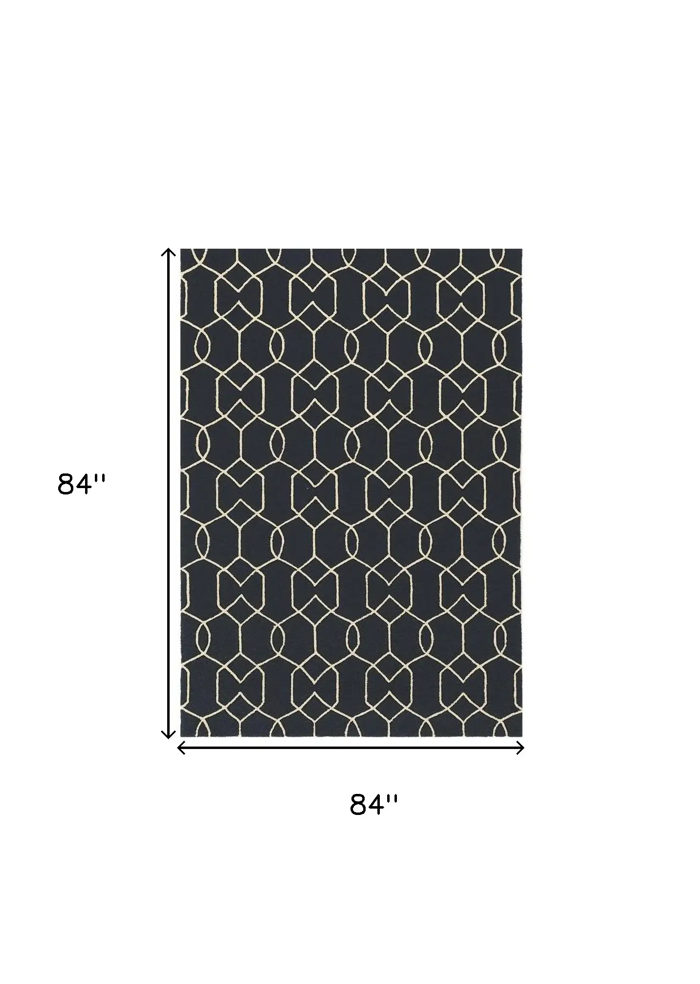 7' X 7' Navy Blue Hand Hooked Area Rug - Image 3