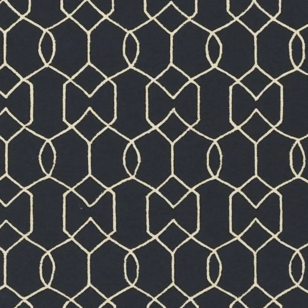 7' X 7' Navy Blue Hand Hooked Area Rug - Image 7