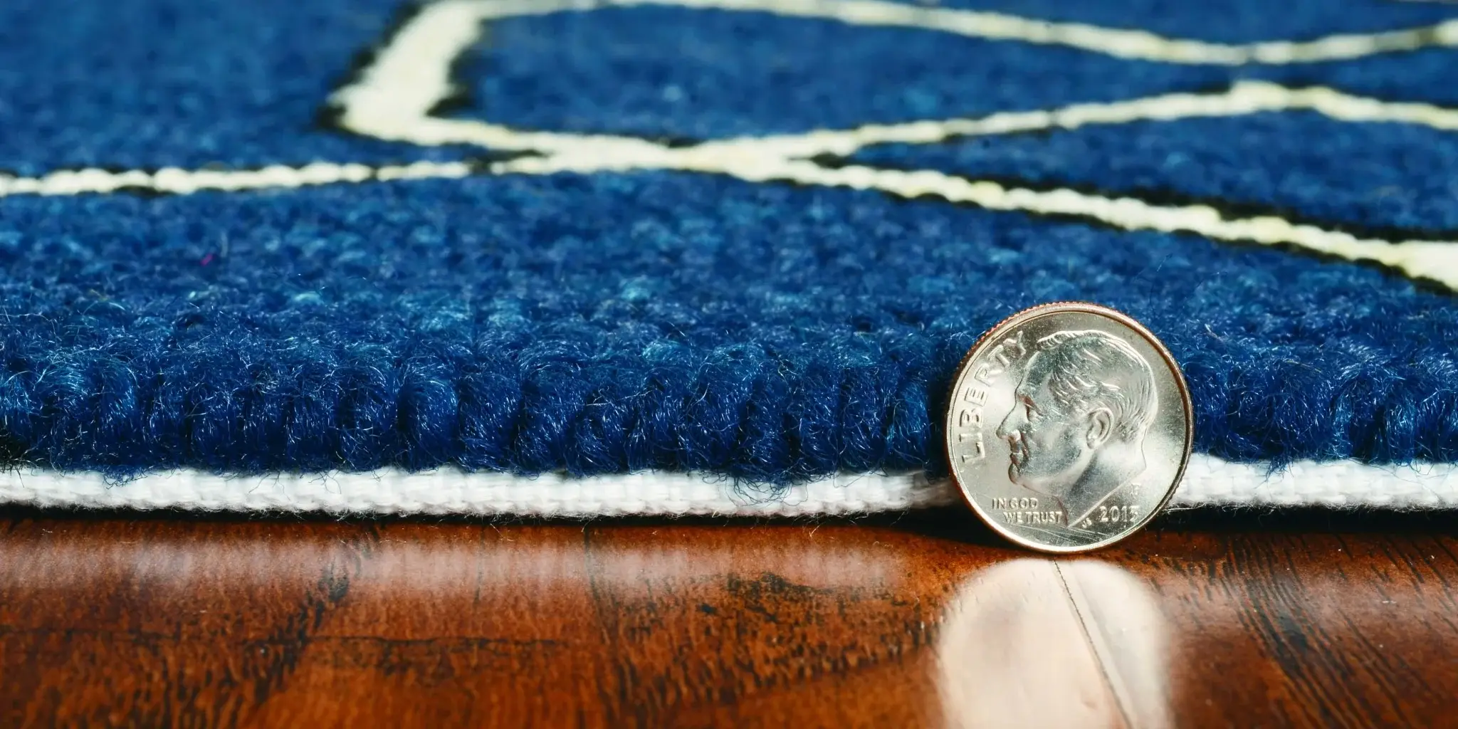7' X 7' Navy Blue Hand Hooked Area Rug - Image 8