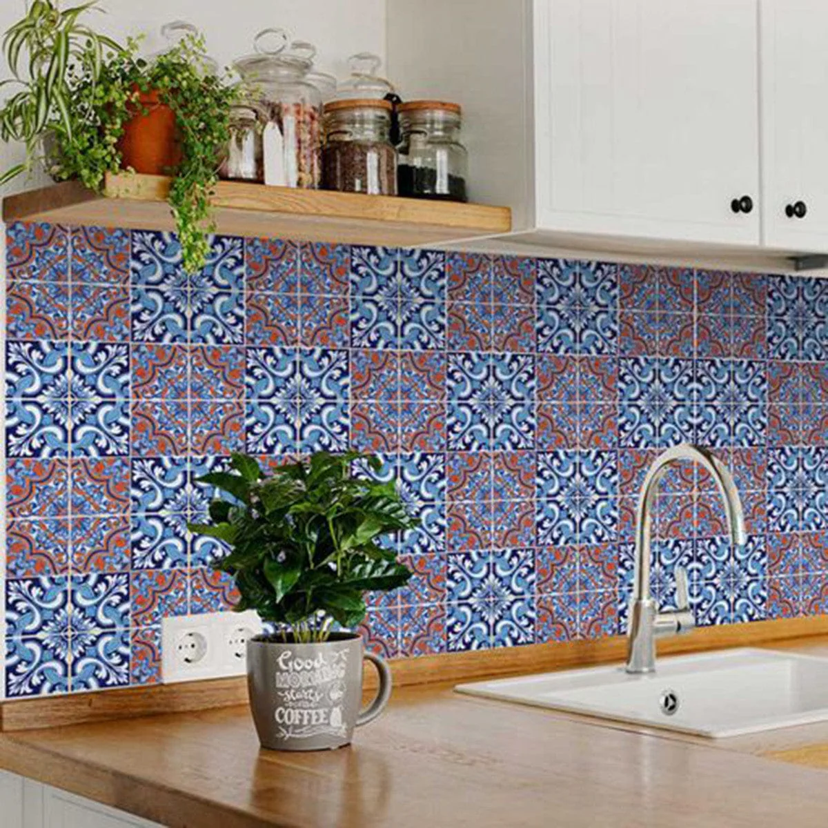 7" X 7" Prima Blue Peel And Stick Removable Tiles - Image 6