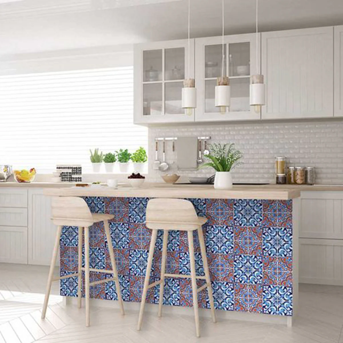 7" X 7" Prima Blue Peel And Stick Removable Tiles - Image 9