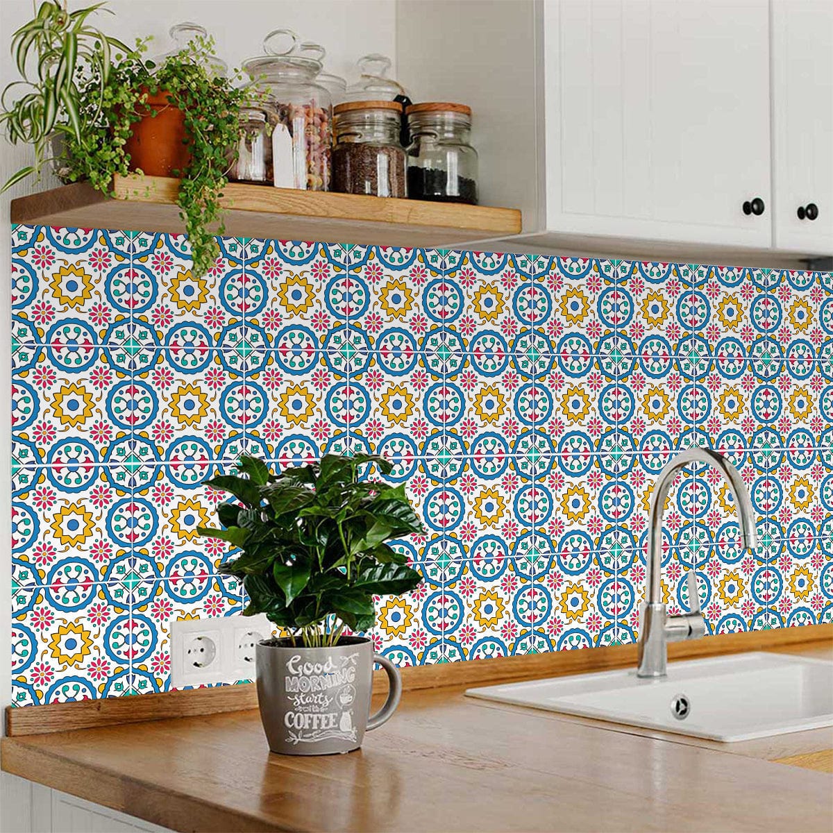 7" X 7" Raffia Gia  Removable Peel and Stick Tiles - Image 7