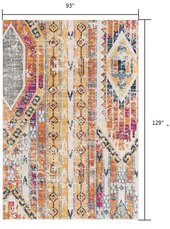 8' X 10' Gold and Ivory Southwestern Area Rug - Image 3