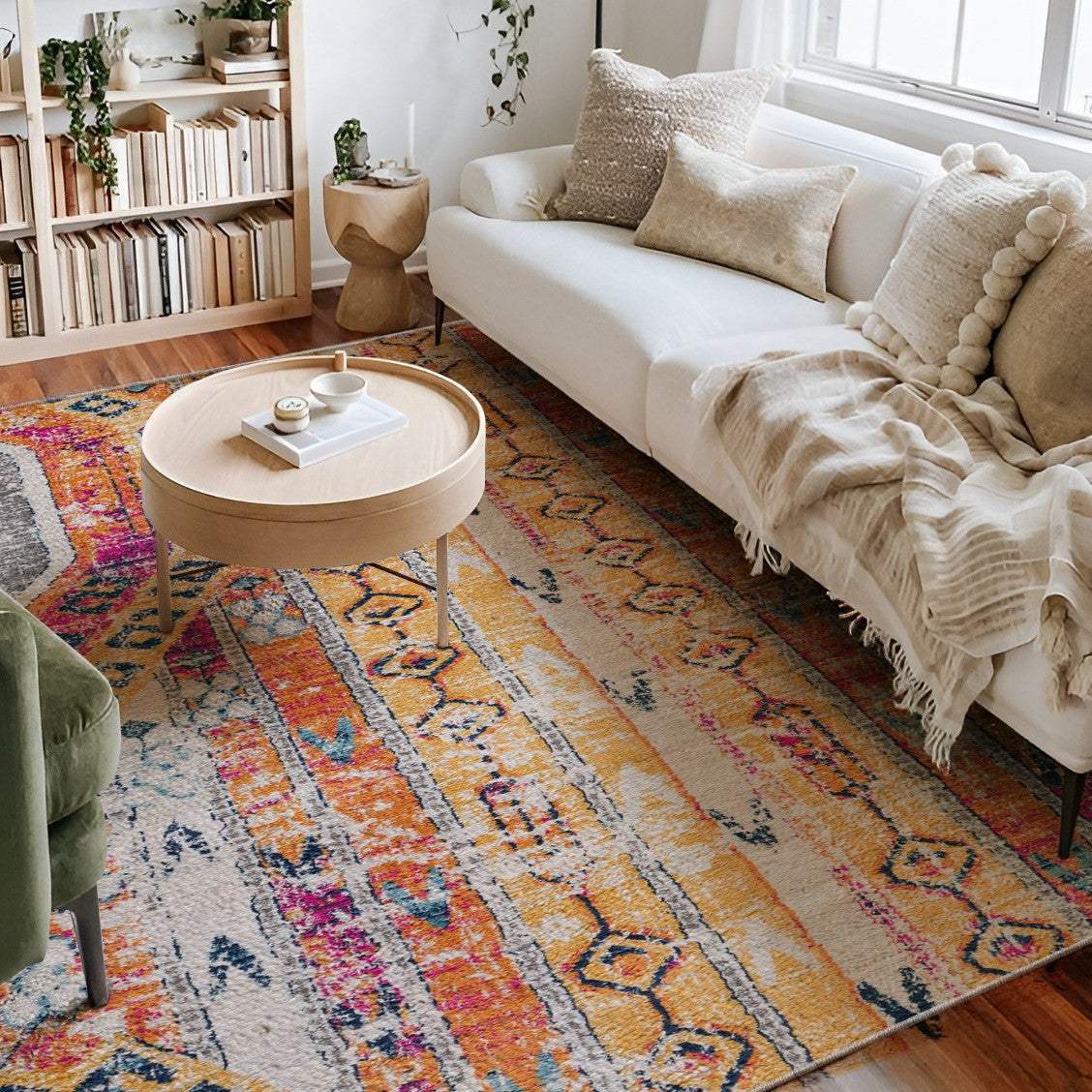 8' X 10' Gold and Ivory Southwestern Area Rug - Image 5
