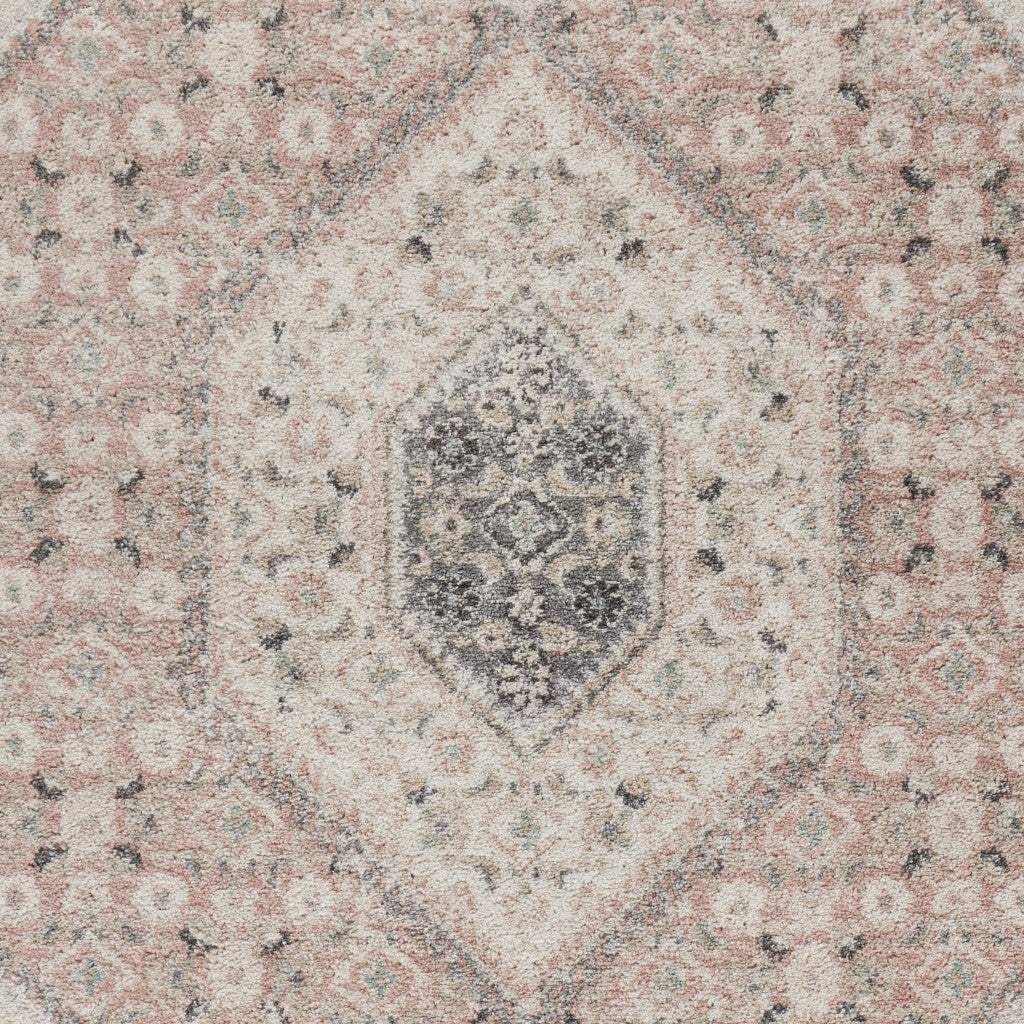 8' X 10' Gray and Soft Pink Traditional Area Rug - Image 2