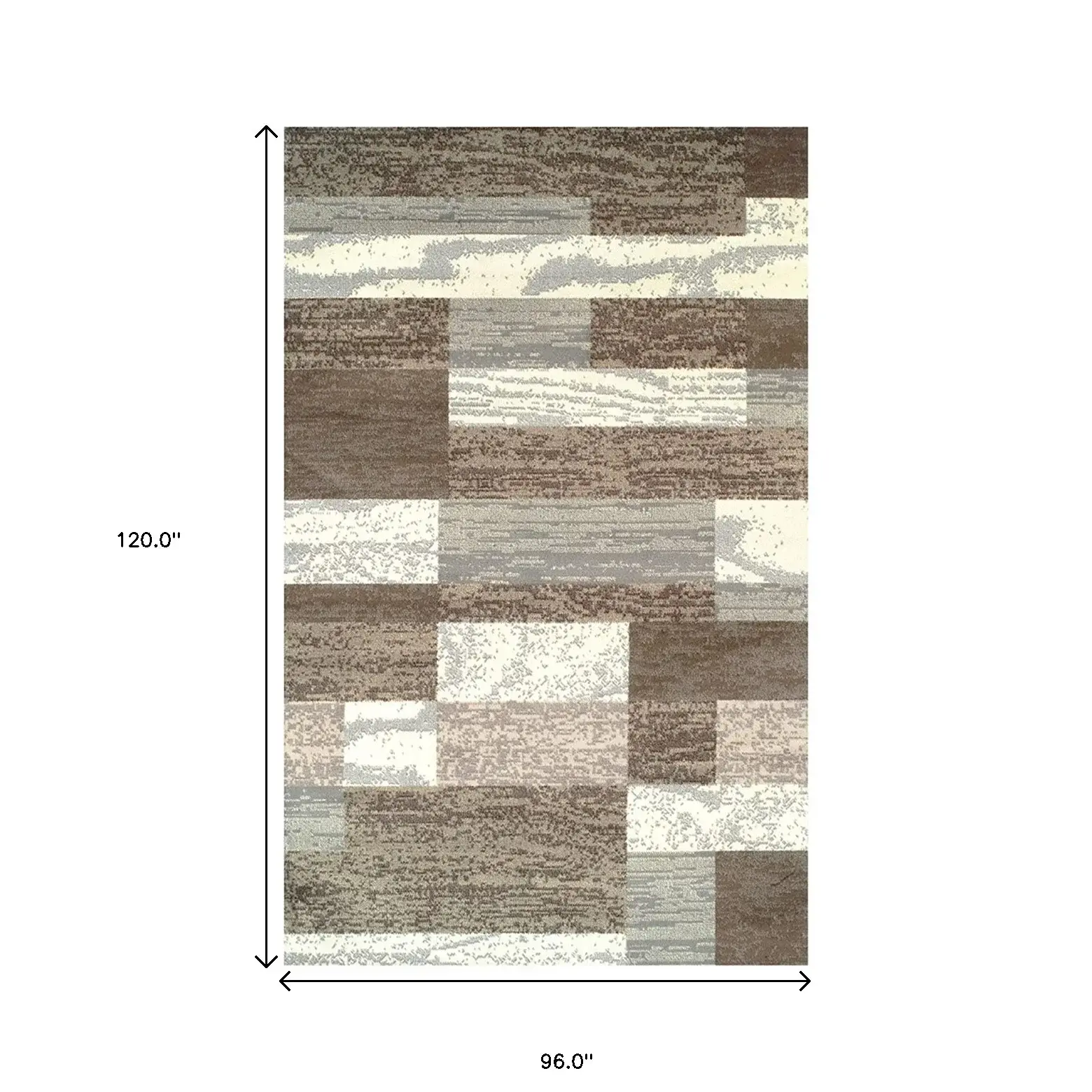 8' X 10' Light Blue And Ivory Patchwork Power Loom Stain Resistant Area Rug - Image 5