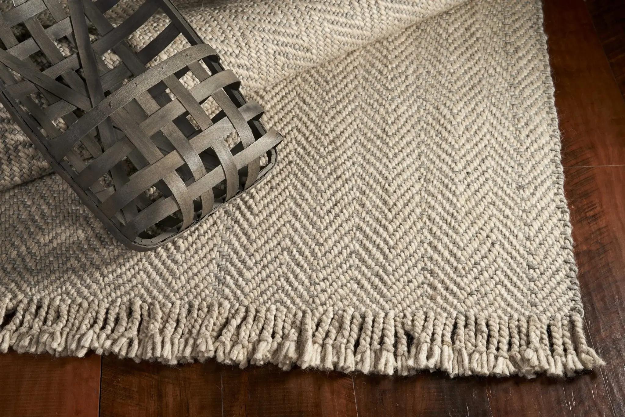 8' X 10' Oatmeal Beige Hand Woven Herringbone Indoor Area Rug - Image 7