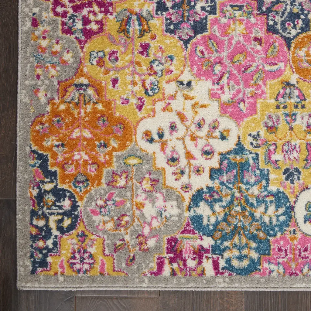 8' X 10' Pink And Gray Geometric Dhurrie Area Rug - Image 2