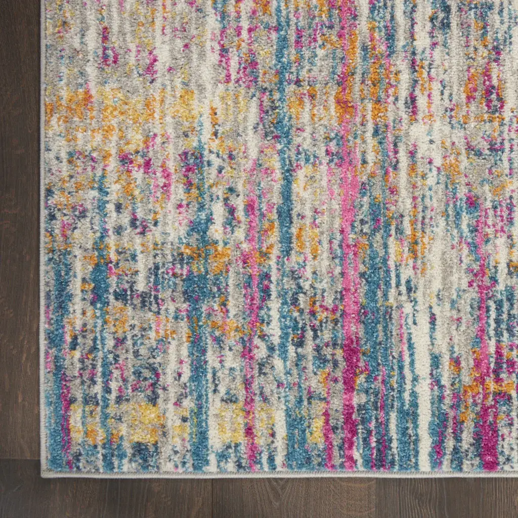 8' X 10' Pink And Ivory Abstract Power Loom Area Rug - Image 3