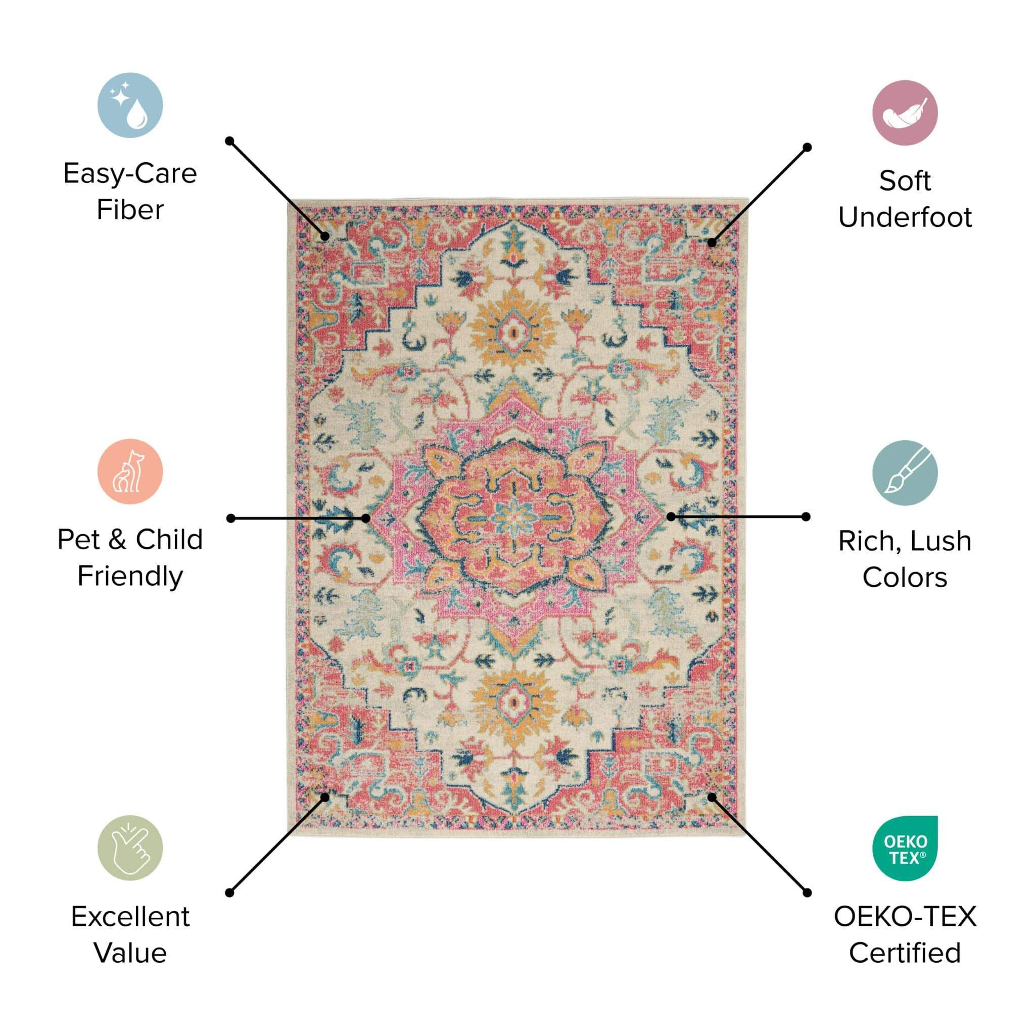8' X 10' Pink And Ivory Southwestern Dhurrie Area Rug - Image 8