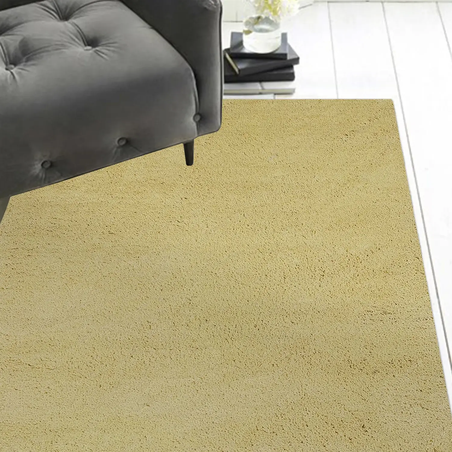 8' X 10' Polyester Canary Yellow Area Rug - Image 6