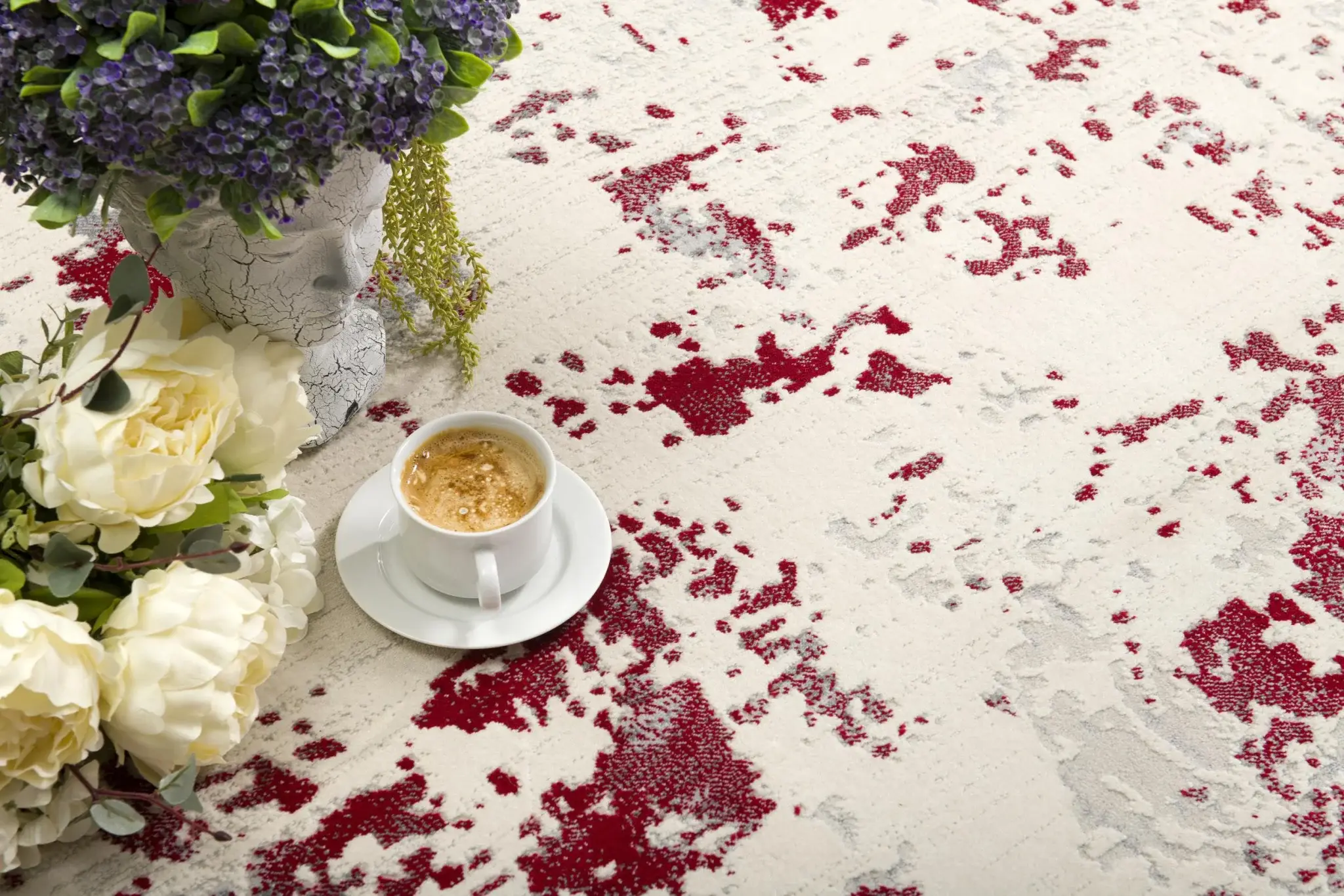 8' X 10' Red Abstract Dhurrie Area Rug - Image 7