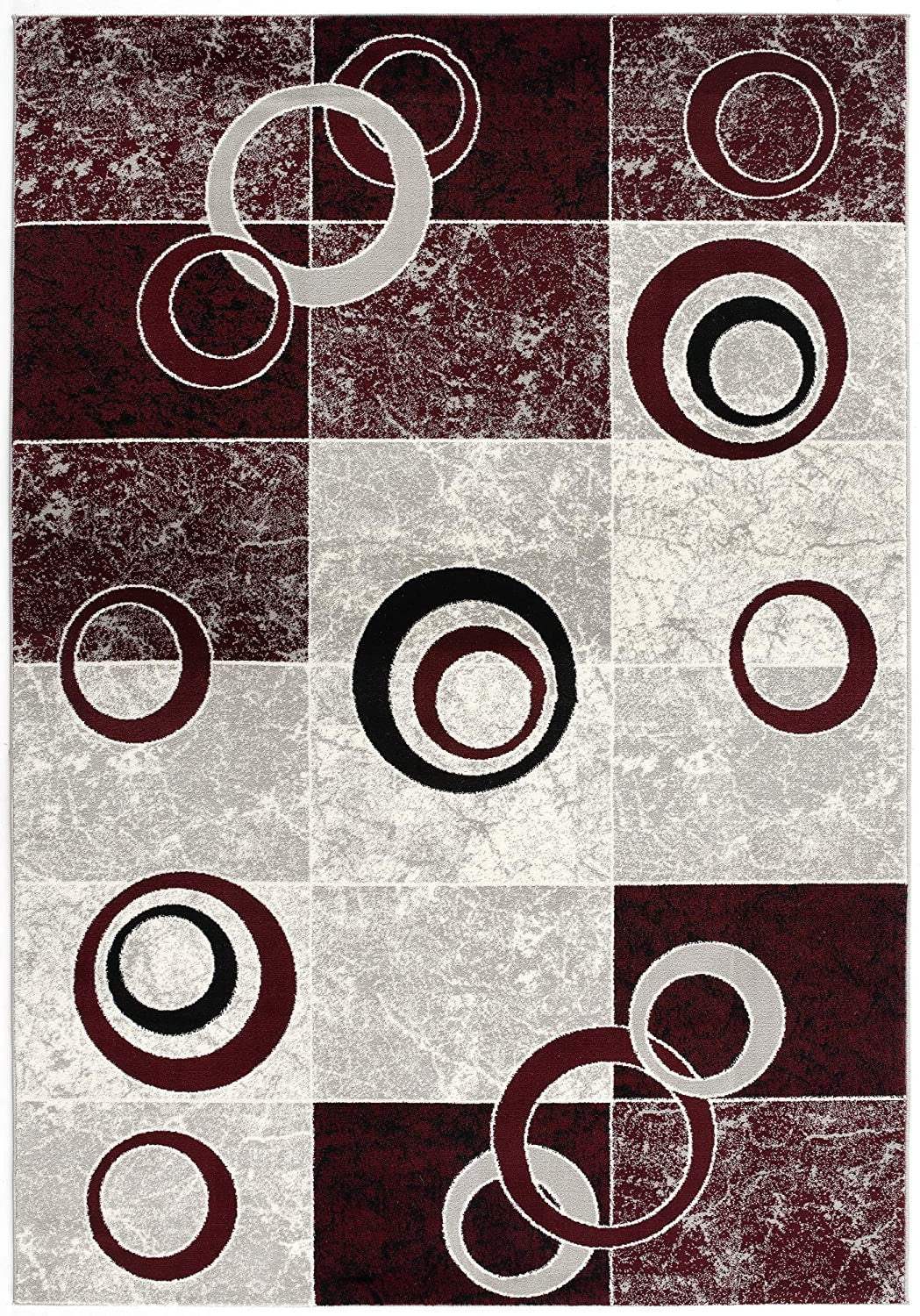 8' X 10' Red Abstract Dhurrie Area Rug - Image 2