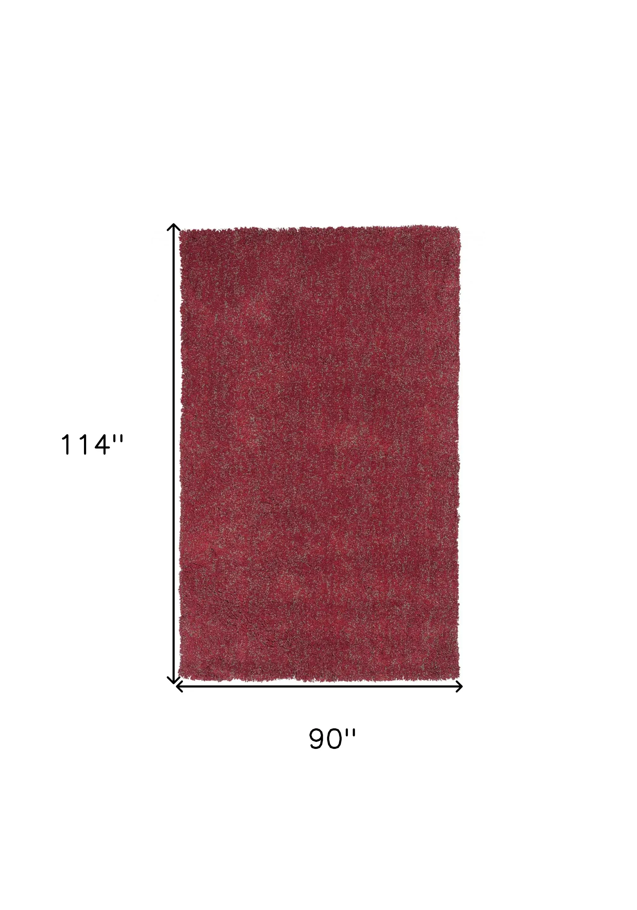 8' X 10' Red Heather Indoor Shag Rug - Image 3