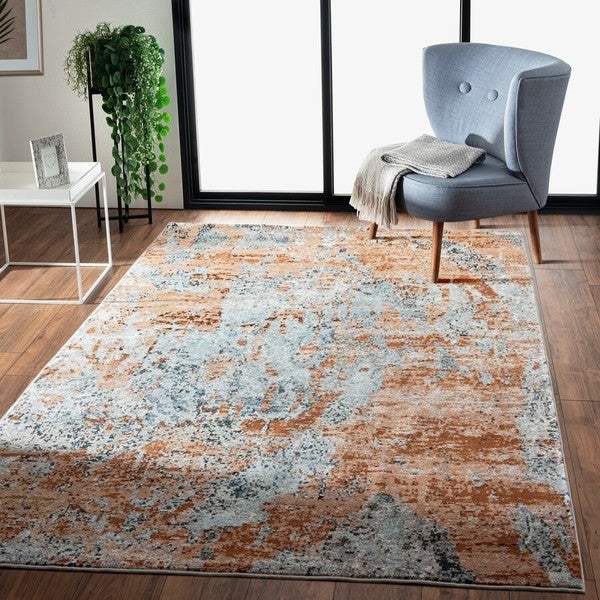 8' X 10' Rustic Brown Abstract Area Rug - Image 4