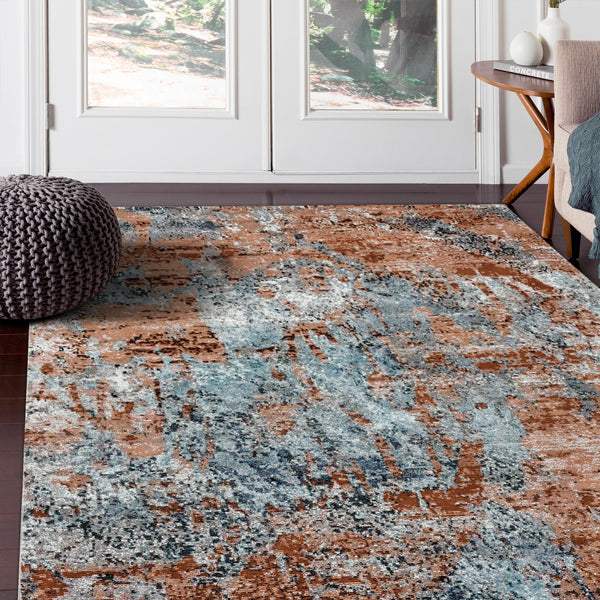 8' X 10' Rustic Brown Abstract Area Rug - Image 5