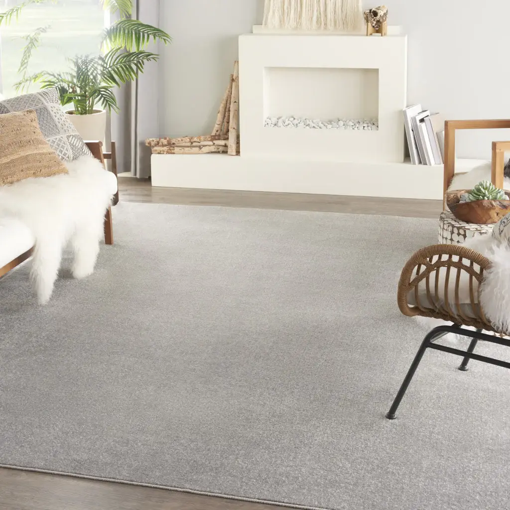 8' X 10' Silver Grey Non Skid Indoor Outdoor Area Rug - Image 6
