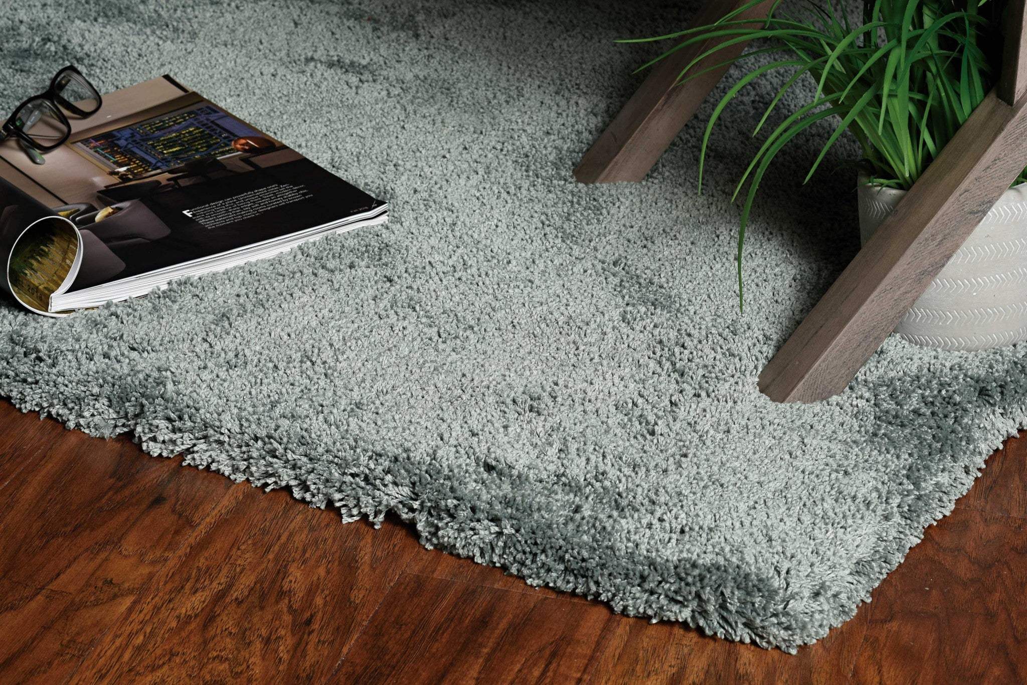 8' X 10' Slate Blue Indoor Shag Rug - Image 6