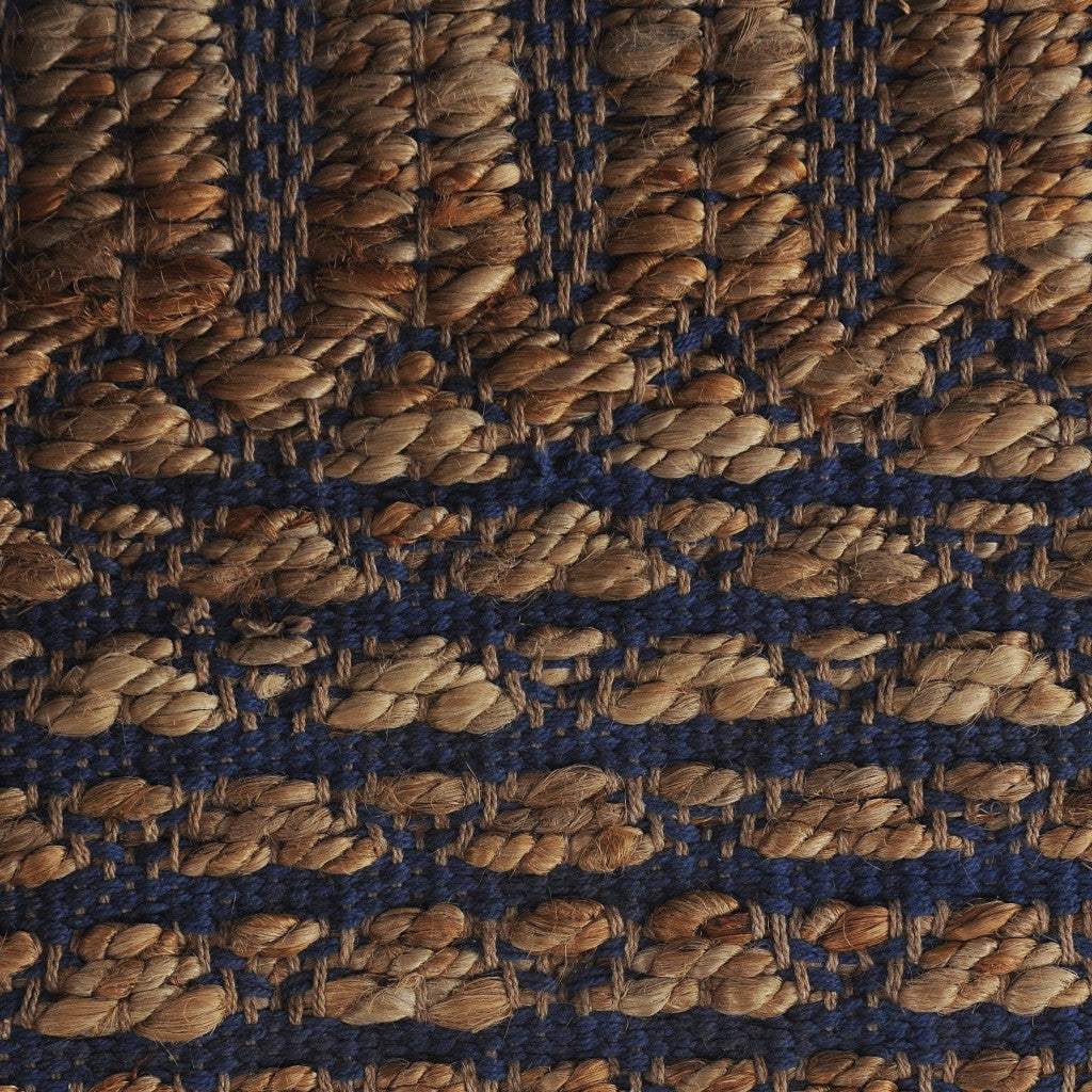 8' X 10' Tan and Blue Detailed Lattice Area Rug - Image 9