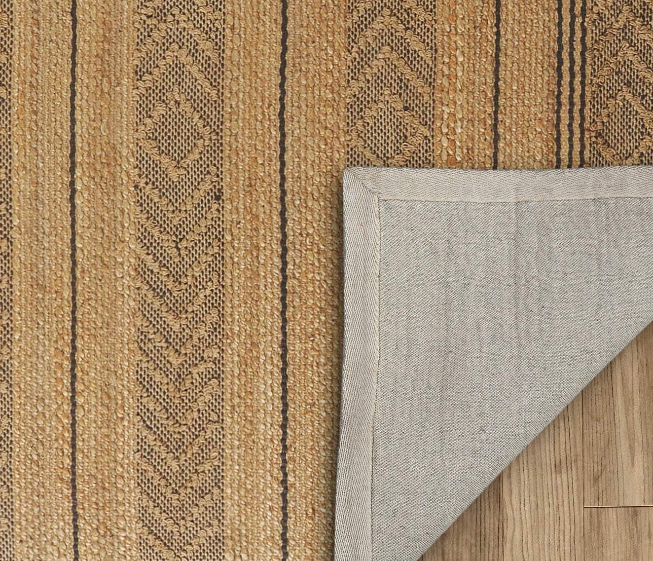 8' X 10' Tan and Gray Bohemian Striped Area Rug - Image 2