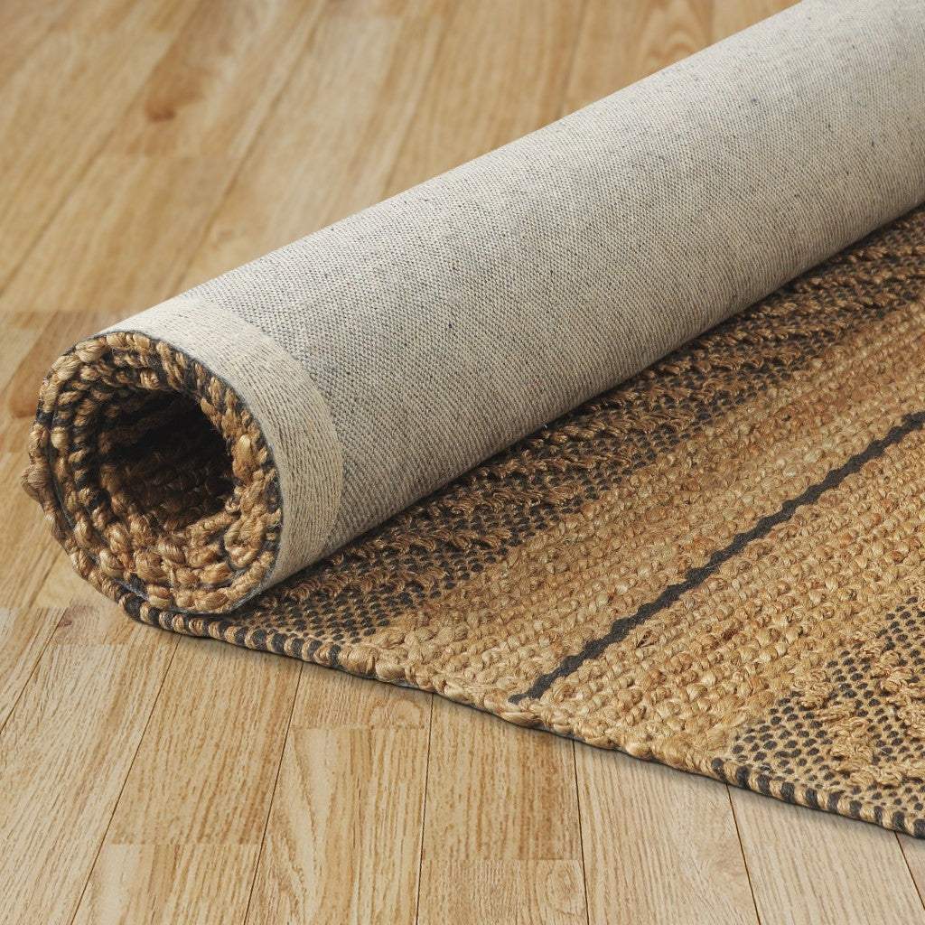 8' X 10' Tan and Gray Bohemian Striped Area Rug - Image 3