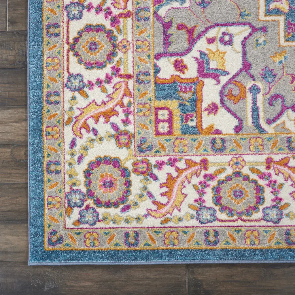 8' X 10' Teal Blue Power Loom Area Rug - Image 2