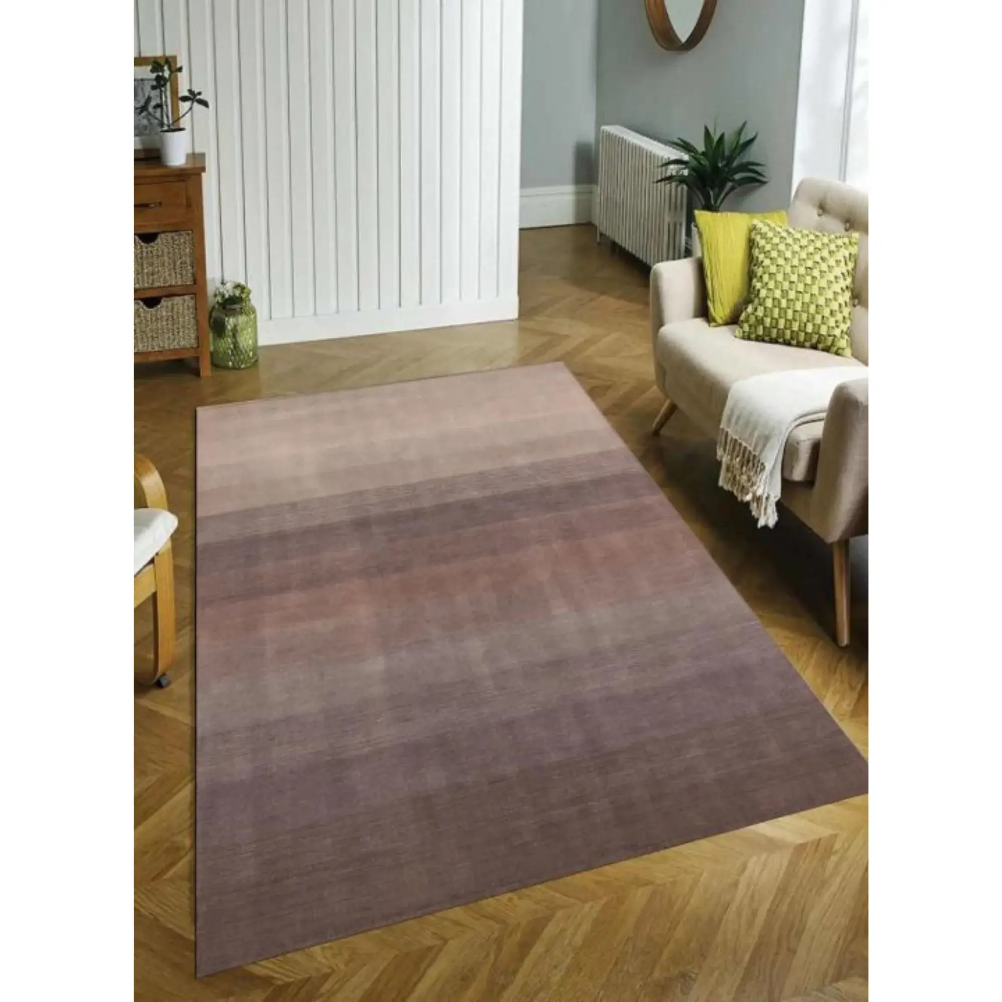 8' X 10' Violet And Brown Hand Loomed Area Rug - Image 4