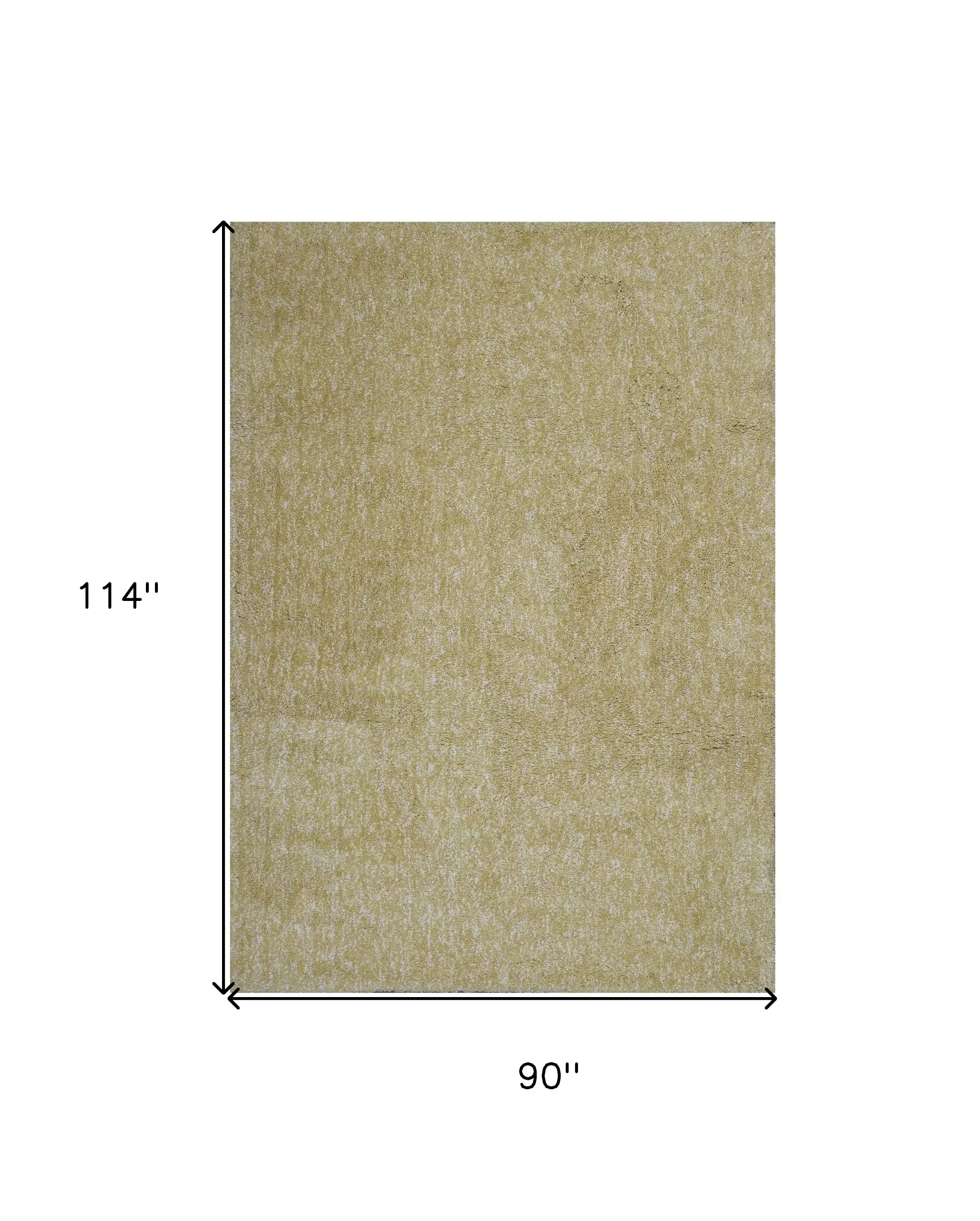8' X 10' Yellow Heather Indoor Shag Rug - Image 3