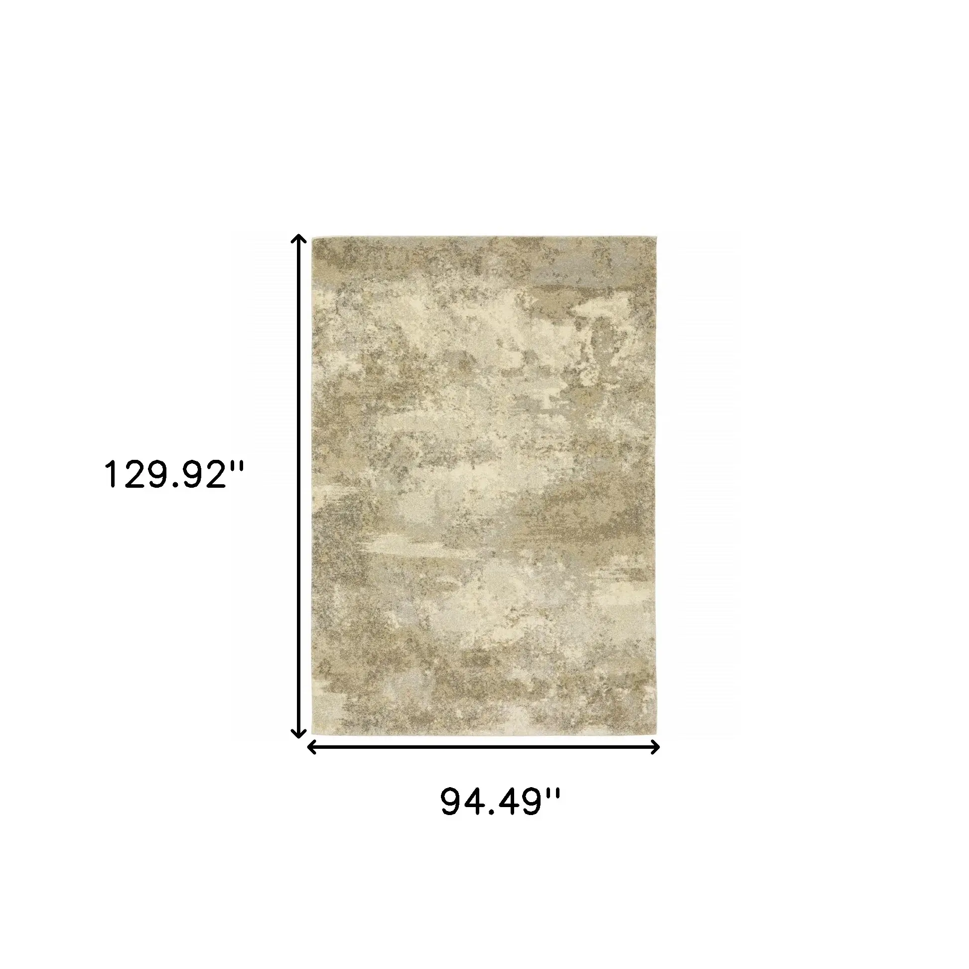 8' X 11' Beige and Gold Abstract Power Loom Area Rug - Image 3