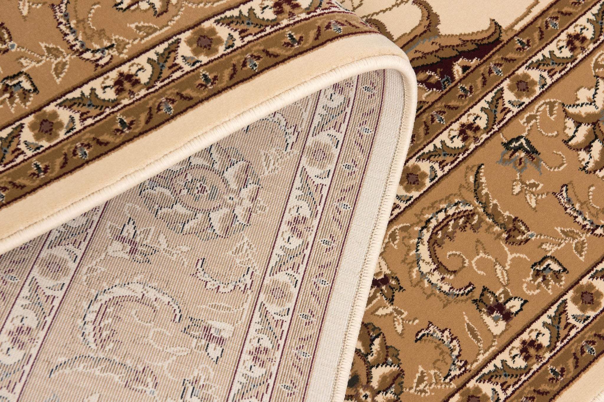 8' X 11' Beige and Ivory Oriental Power Loom Area Rug - Image 7