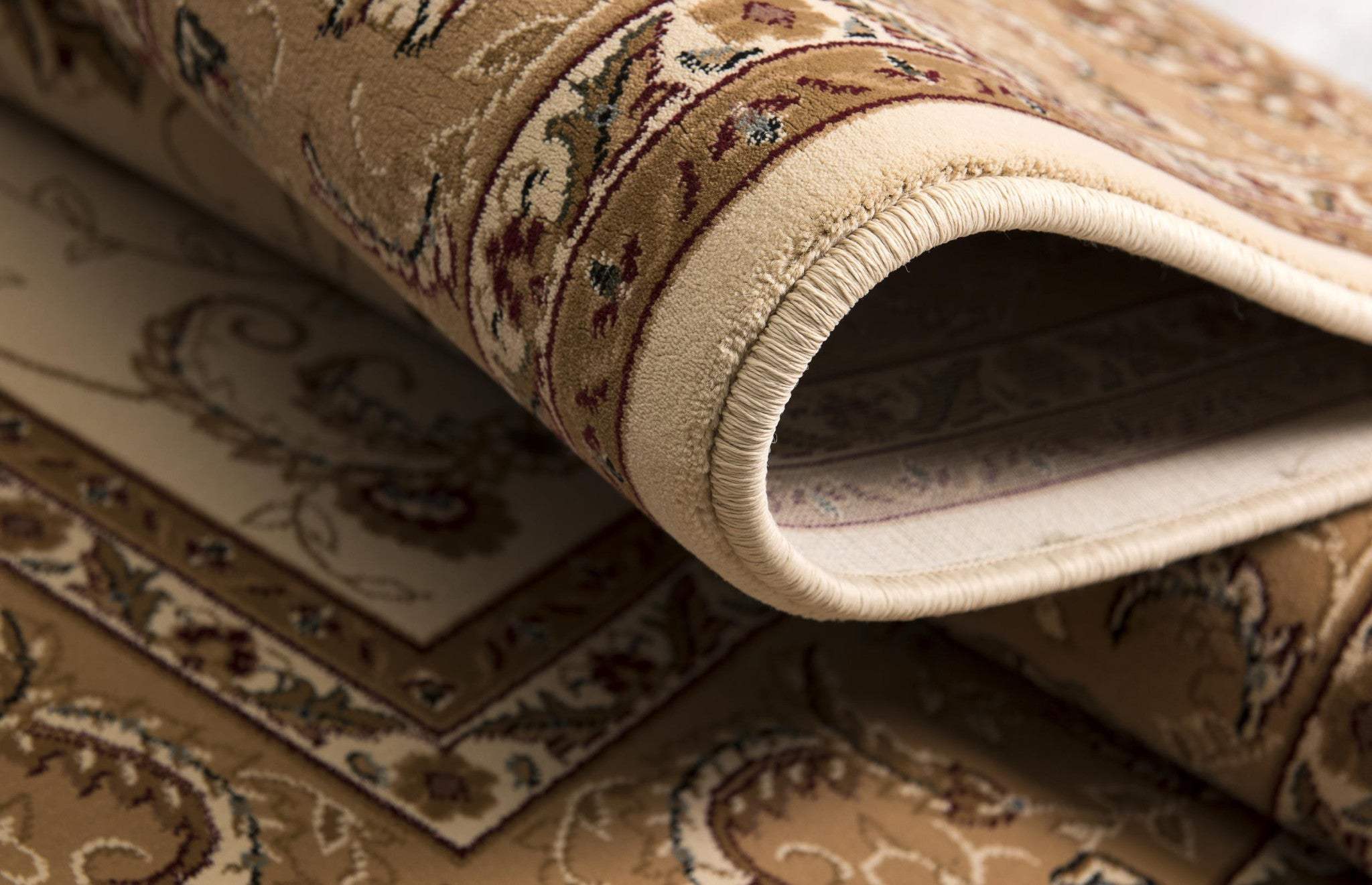 8' X 11' Beige and Ivory Oriental Power Loom Area Rug - Image 8