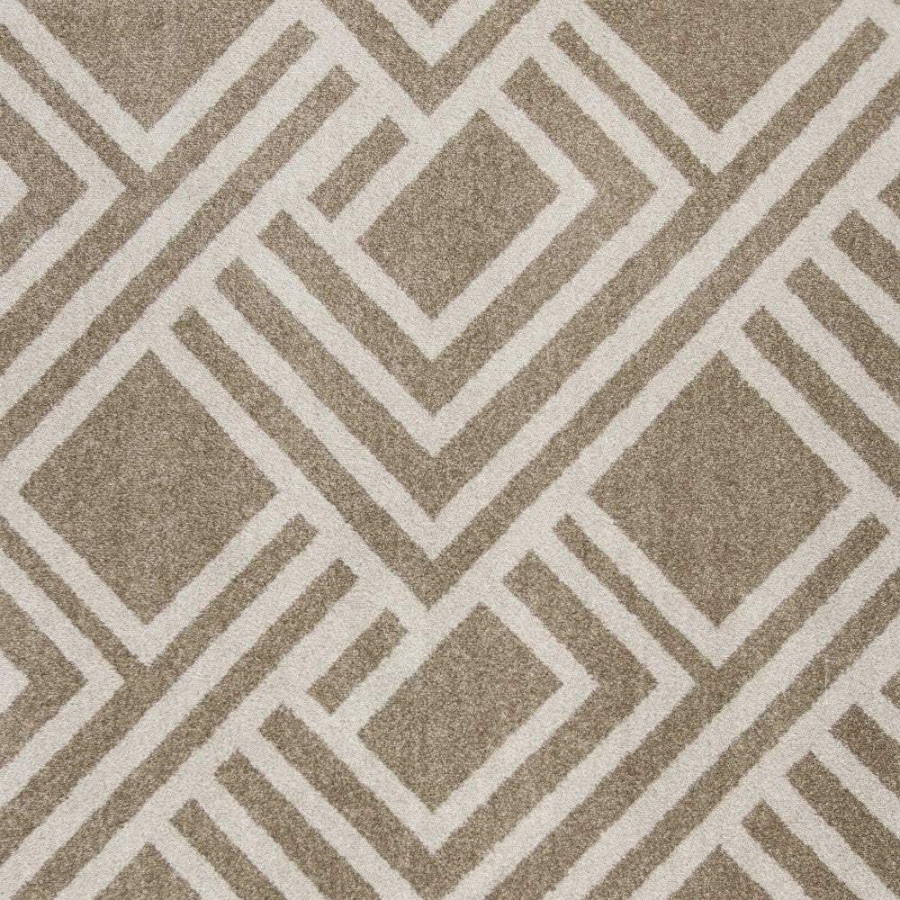 8' X 11' Beige Geometric Indoor Outdoor Area Rug - Image 4