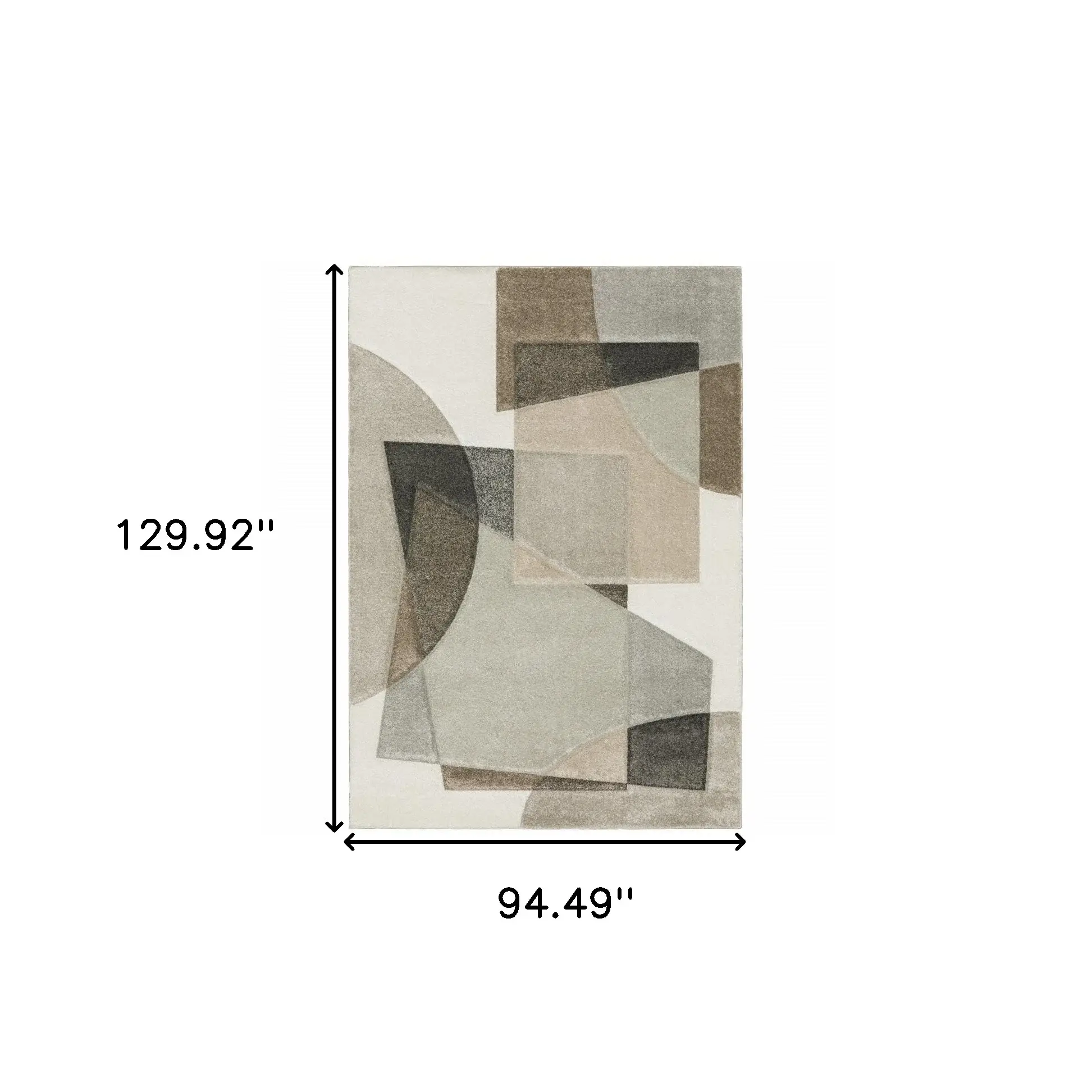8' X 11' Beige Geometric Power Loom Stain Resistant Area Rug - Image 3