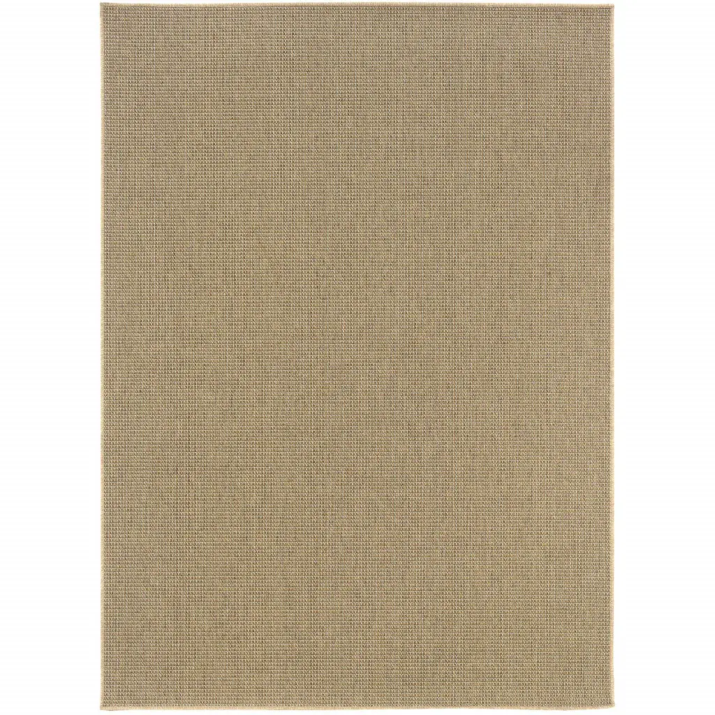 8' X 11' Beige Stain Resistant Indoor Outdoor Area Rug
