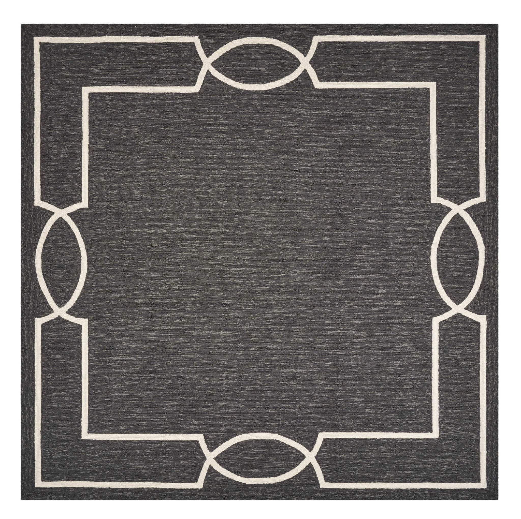 8' X 11' Black and White Hand Hooked Area Rug - Image 2