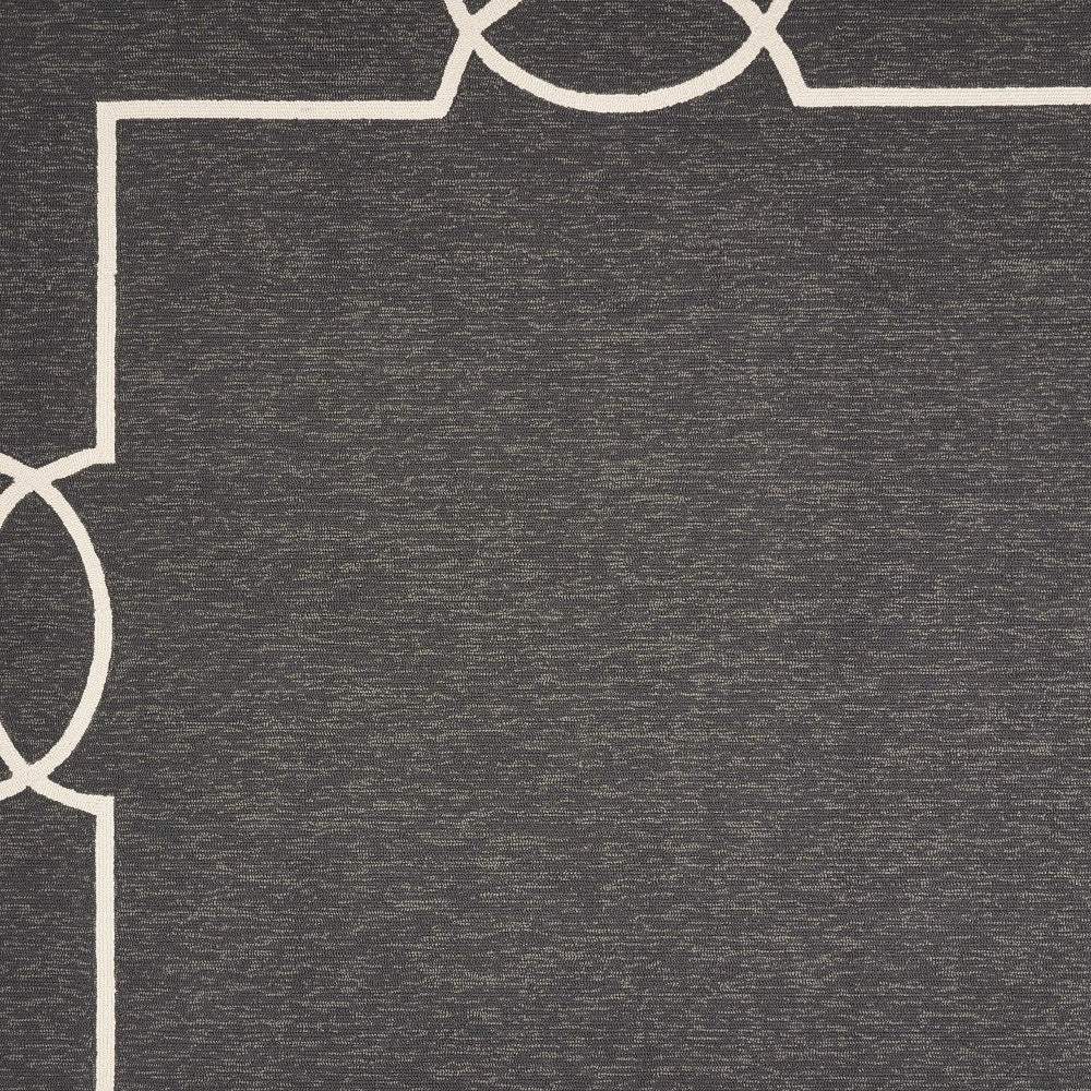 8' X 11' Black and White Hand Hooked Area Rug - Image 6