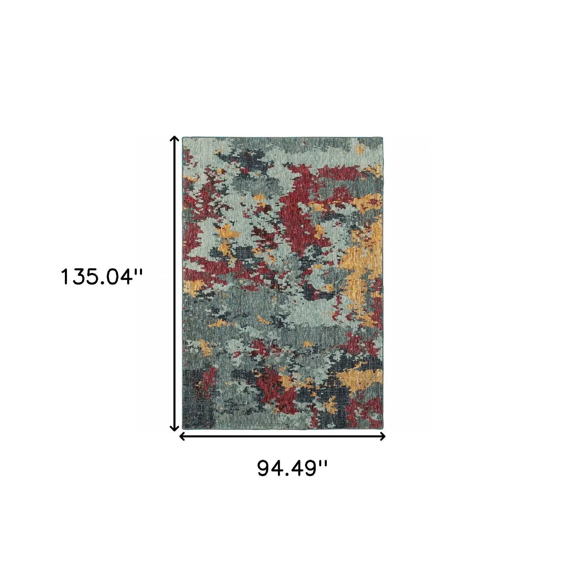 8' X 11' Blue Abstract Power Loom Area Rug - Image 3