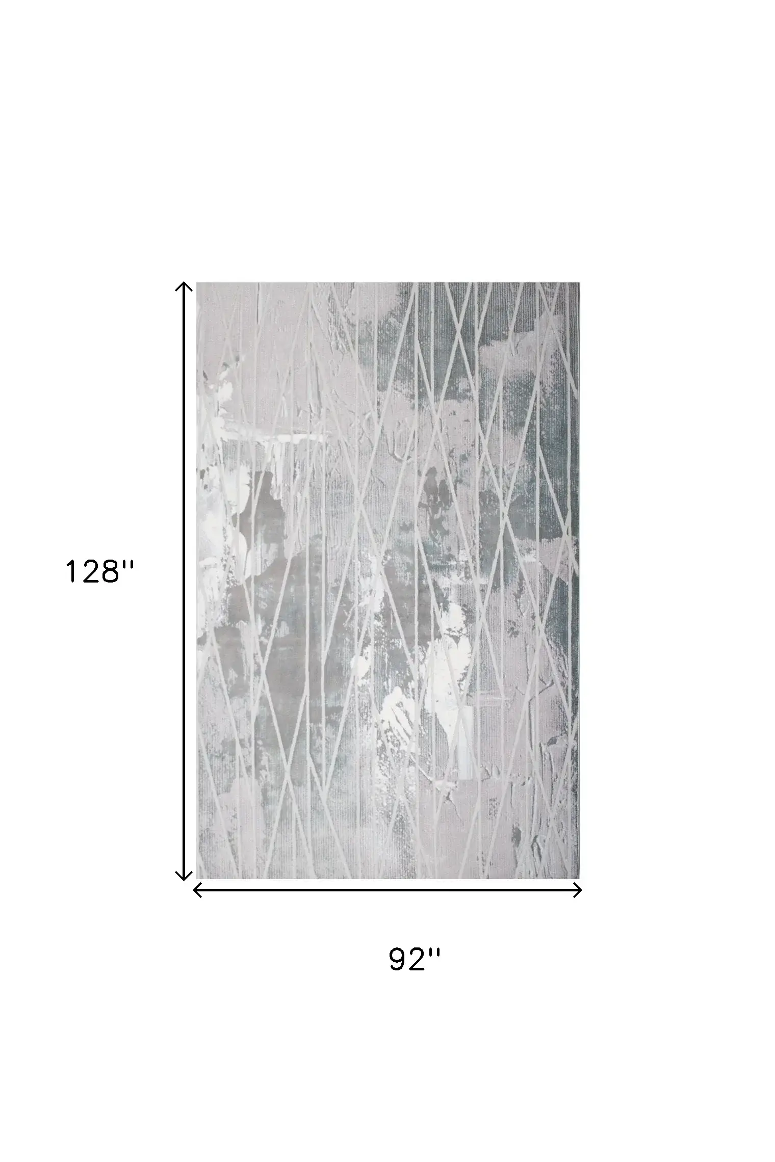 8' X 11' Blue Abstract Stain Resistant Area Rug - Image 2