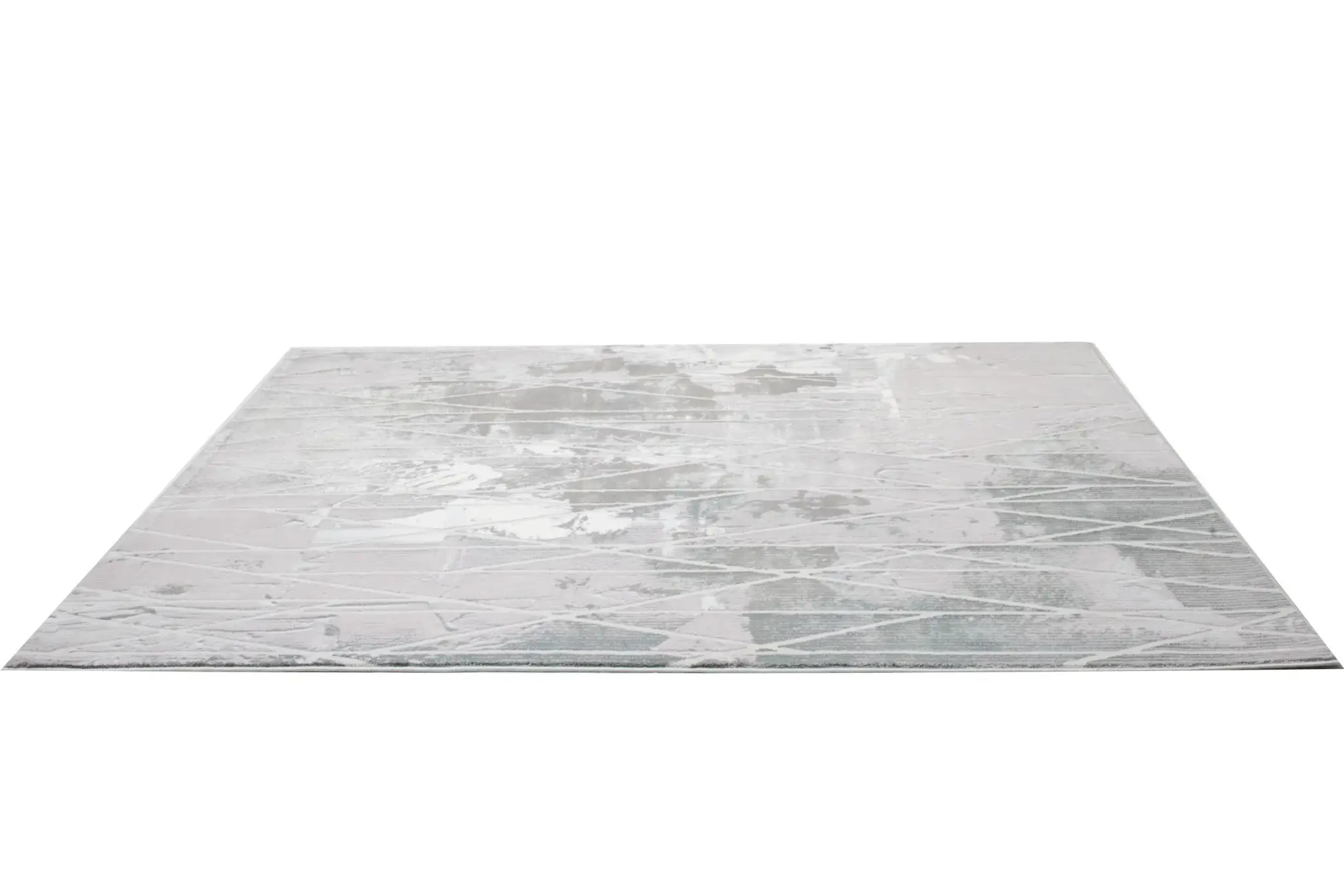 8' X 11' Blue Abstract Stain Resistant Area Rug - Image 4