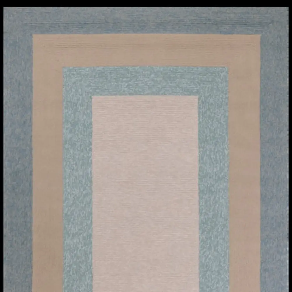 8' X 11' Blue and Beige Handmade Indoor Outdoor Area Rug - Image 3