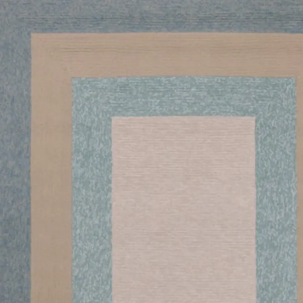 8' X 11' Blue and Beige Handmade Indoor Outdoor Area Rug - Image 5