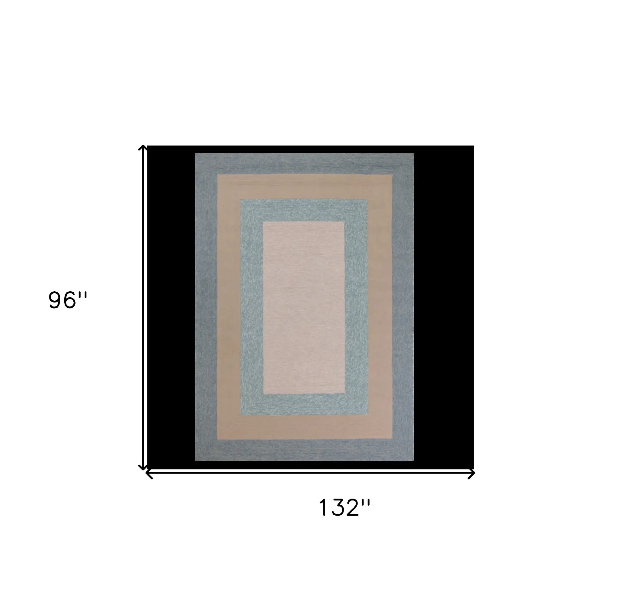 8' X 11' Blue and Beige Handmade Indoor Outdoor Area Rug - Image 8