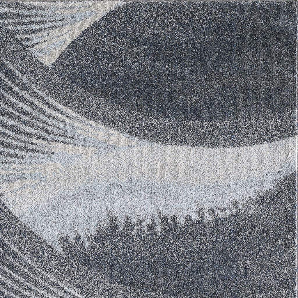 8' X 11' Blue and Gray Abstract Area Rug - Image 3