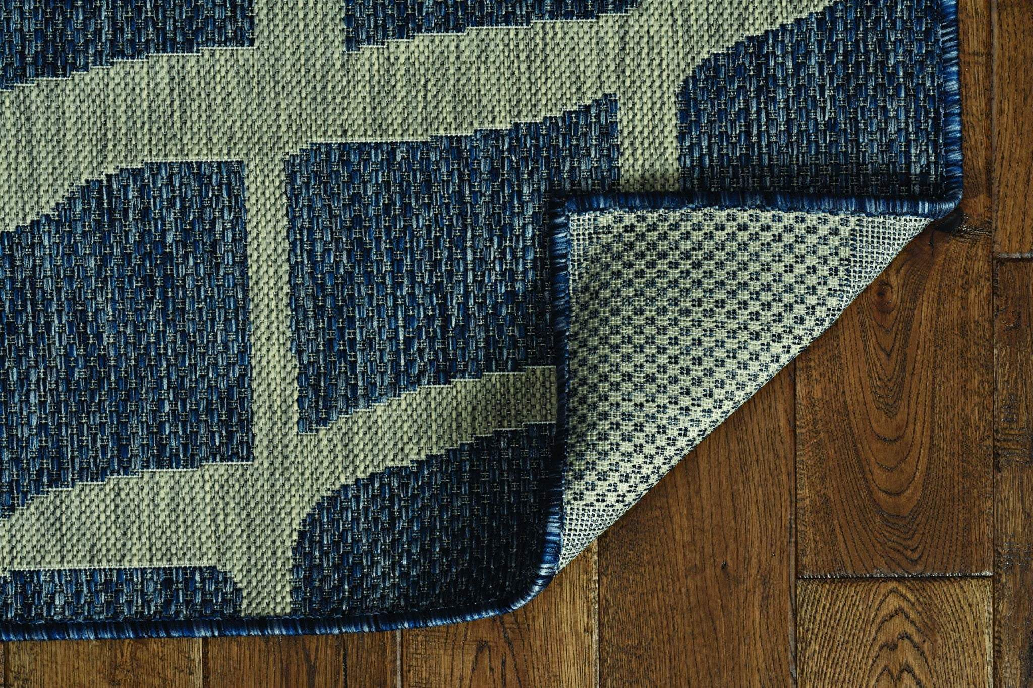 8' X 11' Blue and Gray Abstract Indoor Outdoor Area Rug - Image 6
