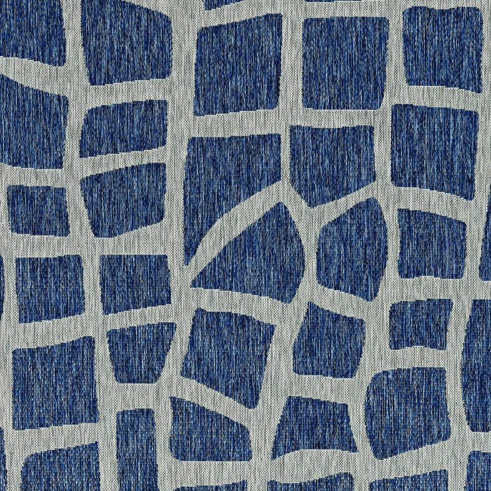 8' X 11' Blue and Gray Abstract Indoor Outdoor Area Rug - Image 7