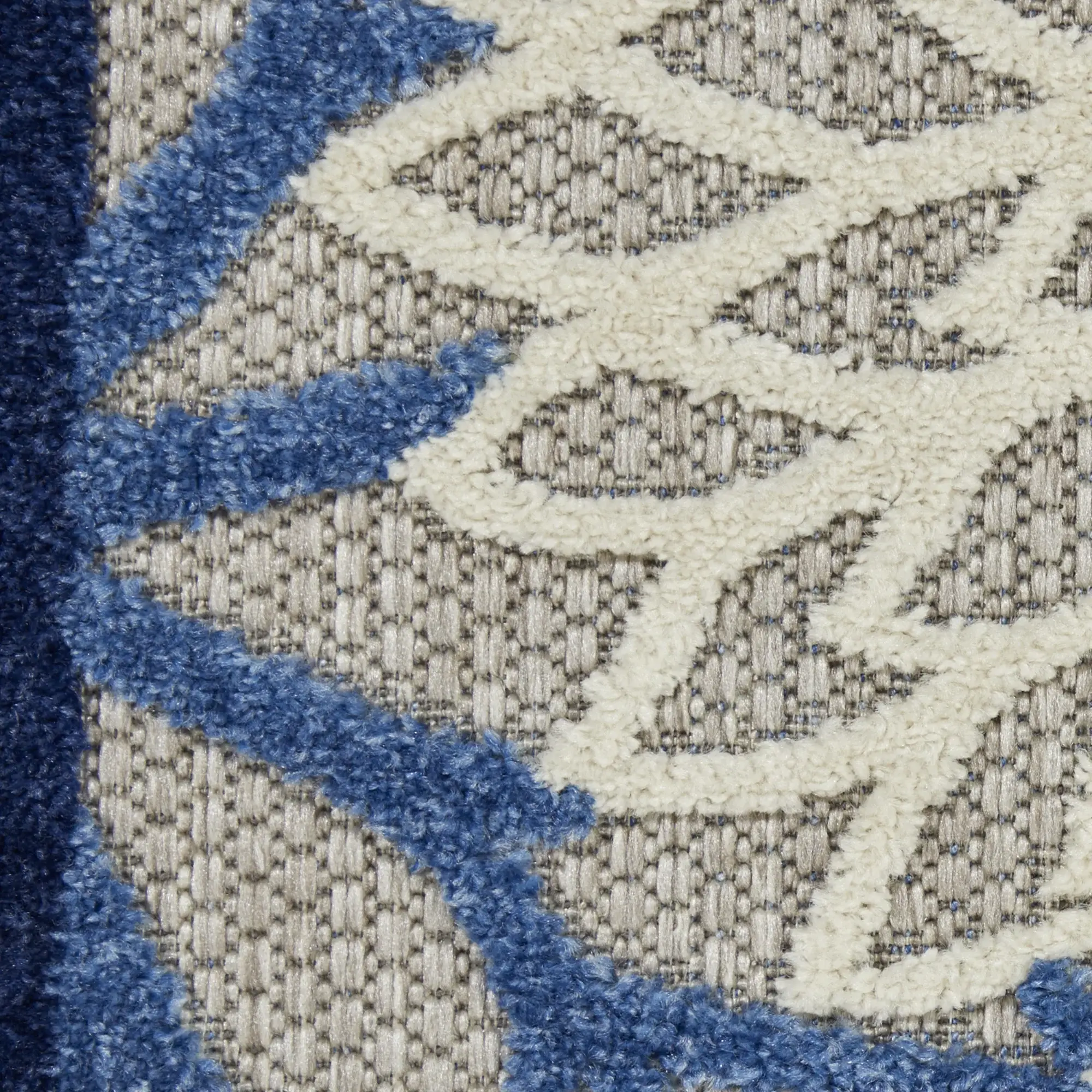 8' X 11' Blue And Gray Floral Indoor Outdoor Area Rug - Image 6