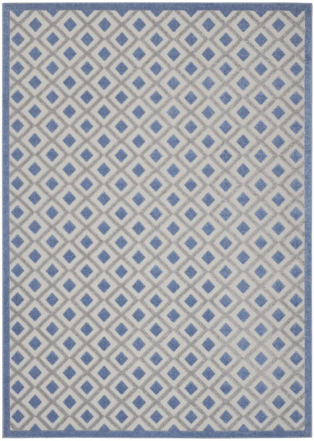 8' X 11' Blue And Gray Geometric Indoor Outdoor Area Rug - Image 2