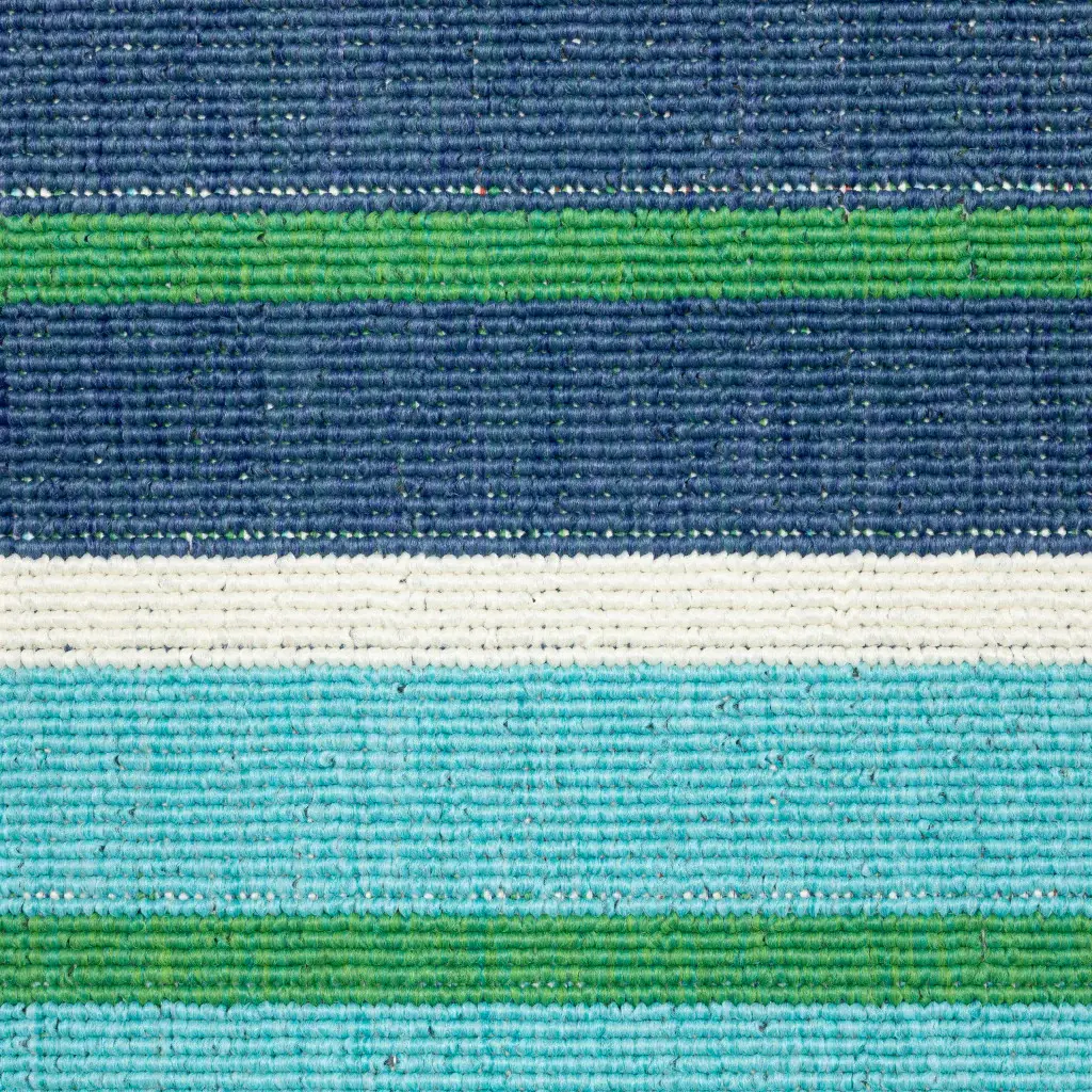 8' X 11' Blue and Green Geometric Stain Resistant Indoor Outdoor Area Rug - Image 4